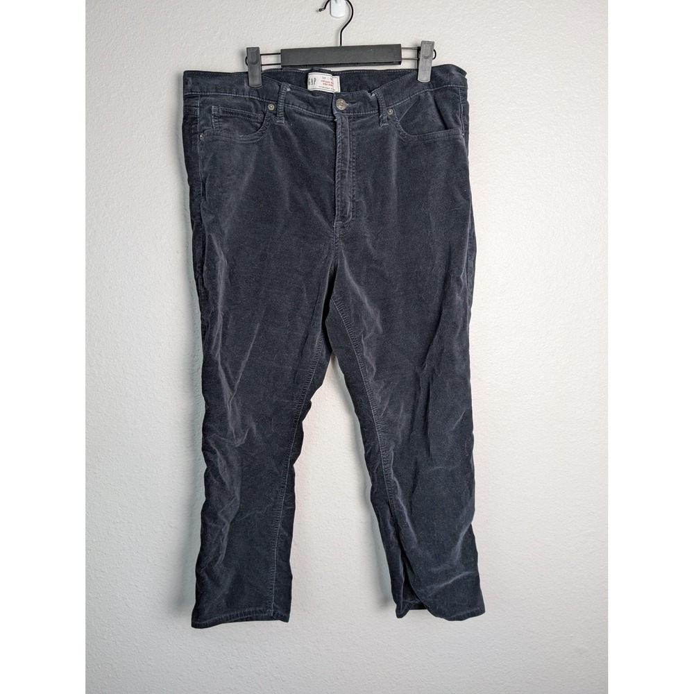 Gap Pants Womens 16 Short Blue Cropped Corduroy Slim Stretch Pockets Zip